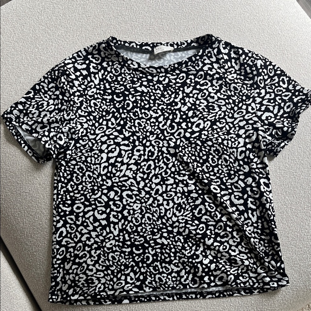 Leopard Print Women's Top - Black and White